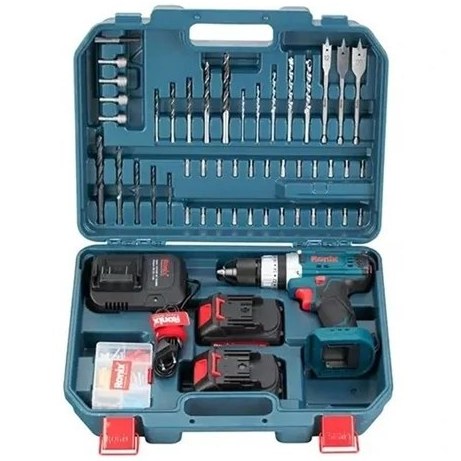 دریل شارژی رونیکس مدل RS-8619 اتوماتیک با ۲ باتری و کیت ۵۳ پارچه